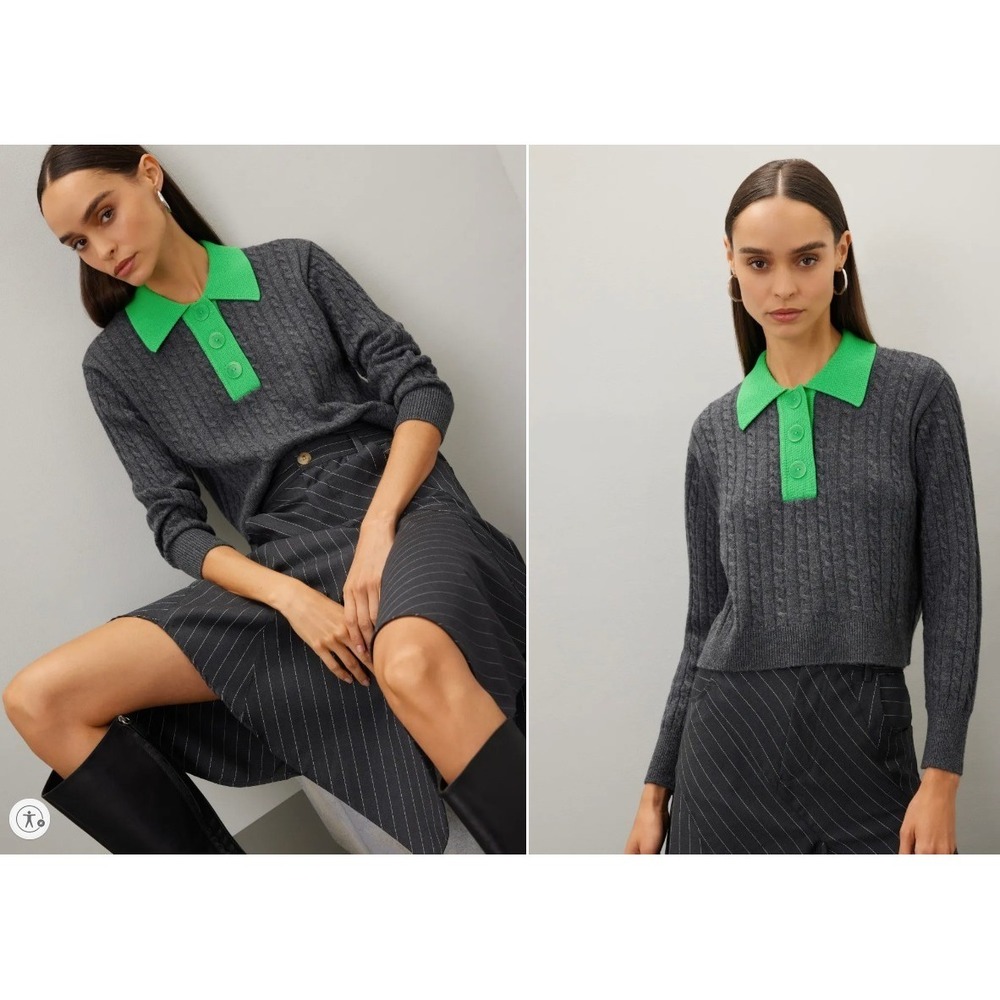 Sandro Reno Cable-Knit Crop Sweater